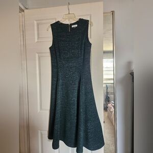 Calvin Klein Green And Silver Shimmer Dress